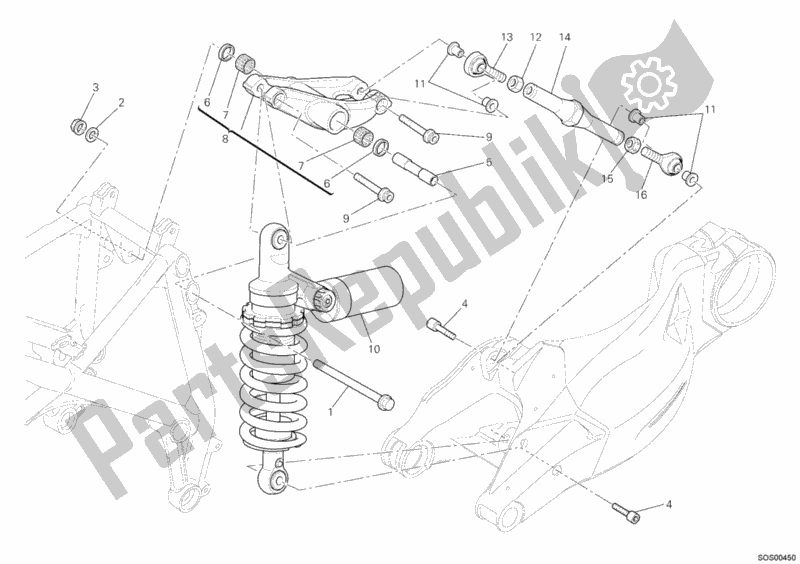Todas las partes para Amortiguador Trasero de Ducati Streetfighter S USA 1100 2011